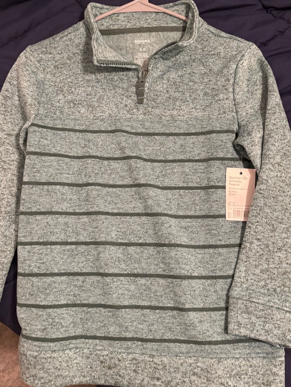 Boys Sonoma Quarter-Zip Fleece Sweater NWT